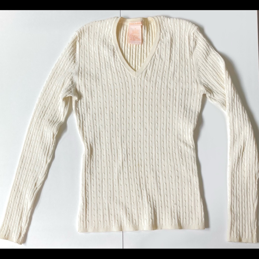 Classic Fitted Cream Sweater
